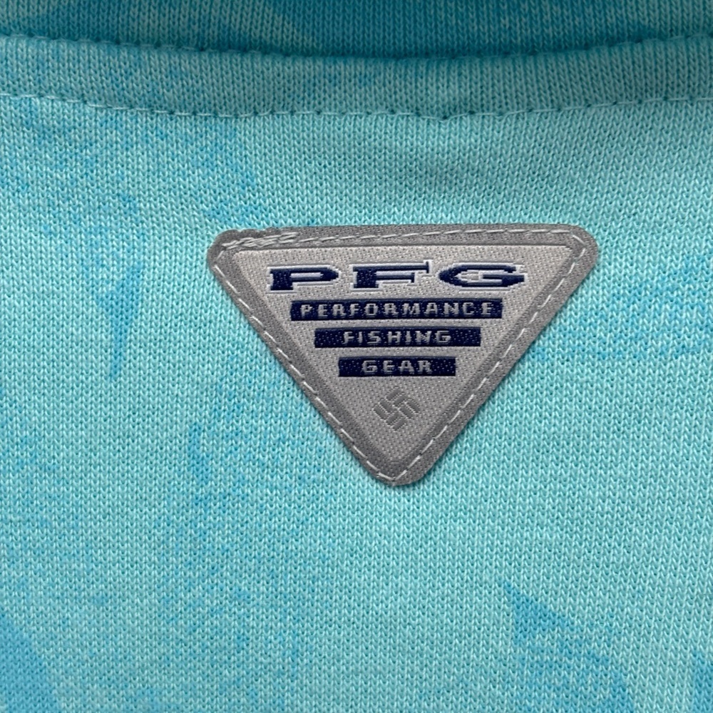 NWT Columbia Women’s S PFG Slack Water French Terry Hoodie in Aqua Foliage - Picture 8 of 12